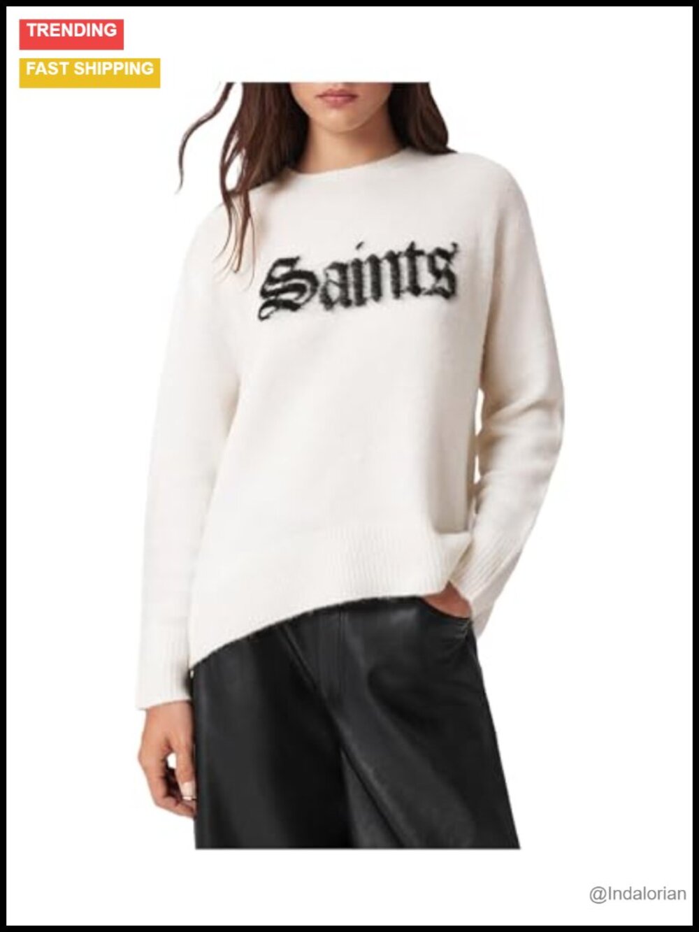 AllSaints Women's Saints Crew Neck Pullover Sweater